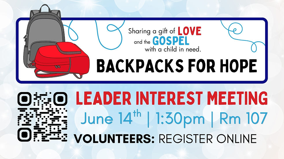 Backpacks For Hope: Interest Meeting