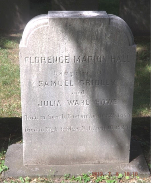 Gravestone of Florence Marion Howe Hall