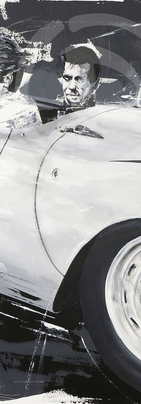 Porsche 550 Spyder mit Jeams Dean und Wüthrich