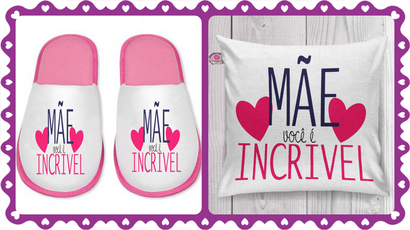 Kit Dia das Mães 2 (almofada + pantufa)