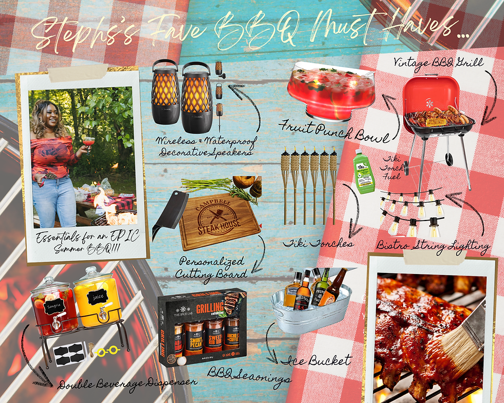 My BBQ Must-Haves – Everything You Need to Host the Ultimate Summer Cookout! 🔥 From the perfect patio setup to pro-level grilling tools, cocktail must-haves, and bug-free ambiance, I’ve curated my go-to BBQ essentials for outdoor entertaining. Whether you're planning a backyard bash, cookout with friends, or just vibing with your fam, these products will level up your summer. Click on this link to shop!