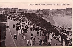 Crown Hotel 1845+, Spa Complex 1879+, Church Parade, Grand Hotel 1867+, Grand Restaurant 1871-1950, Esplanade, Grand Ice Rink 1909-1942, Olympia (Before Fire) 1903-1975, Scarborough South Bay
