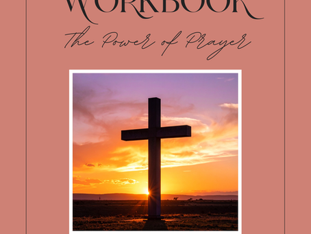 the power of prayer workbook image with cross and sunset