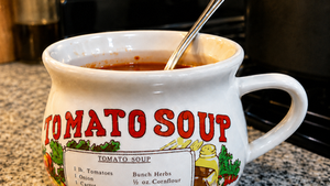 Spicy Tomato Soup in Grandmother Mary K's Mug