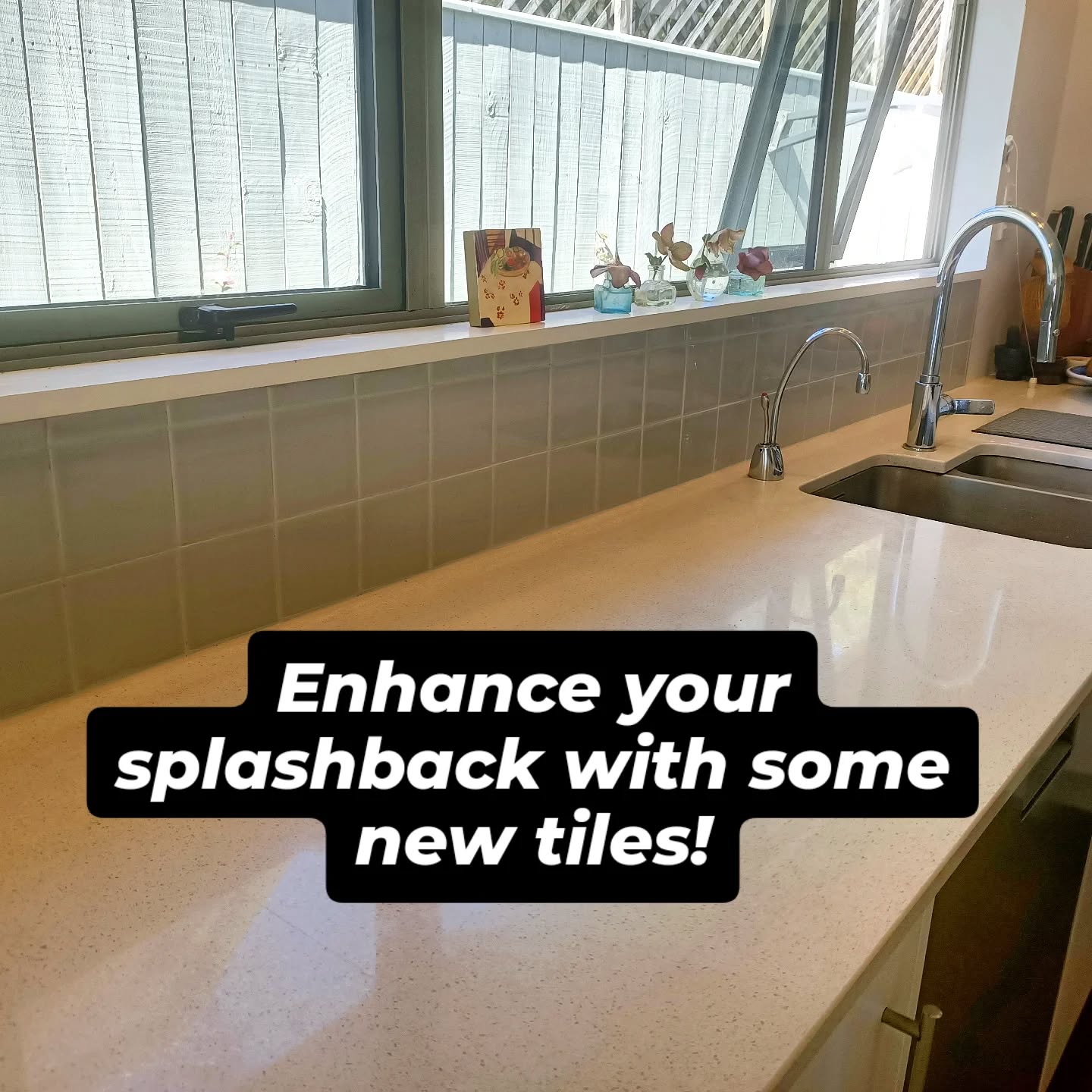 Laying of new spashback tiles