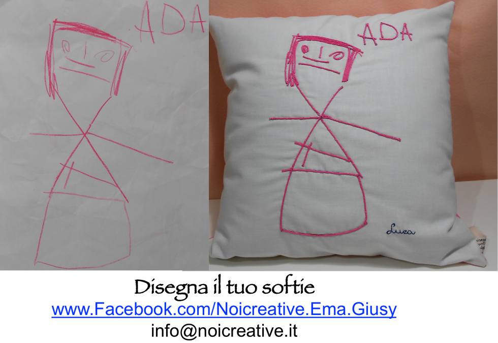 disegno e cuscino - Luca 4 anni