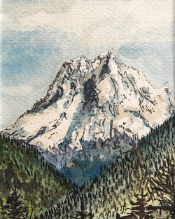 Aiguille du Tour, aquarelle A6, 2021