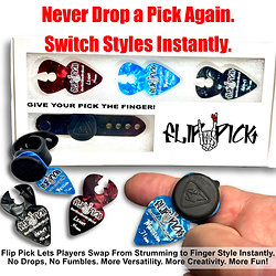 Flip Pick Starter Pack: Complete System with 1 Strap & 3 Different RAVEN Picks