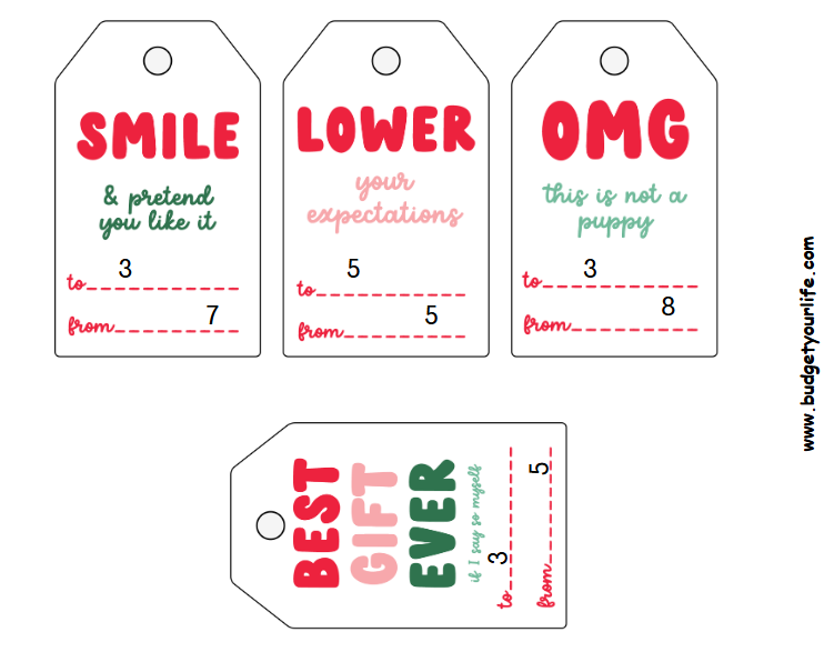 Thumbnail: Funny Christmas Tags Save $100 +bonus blank tags!