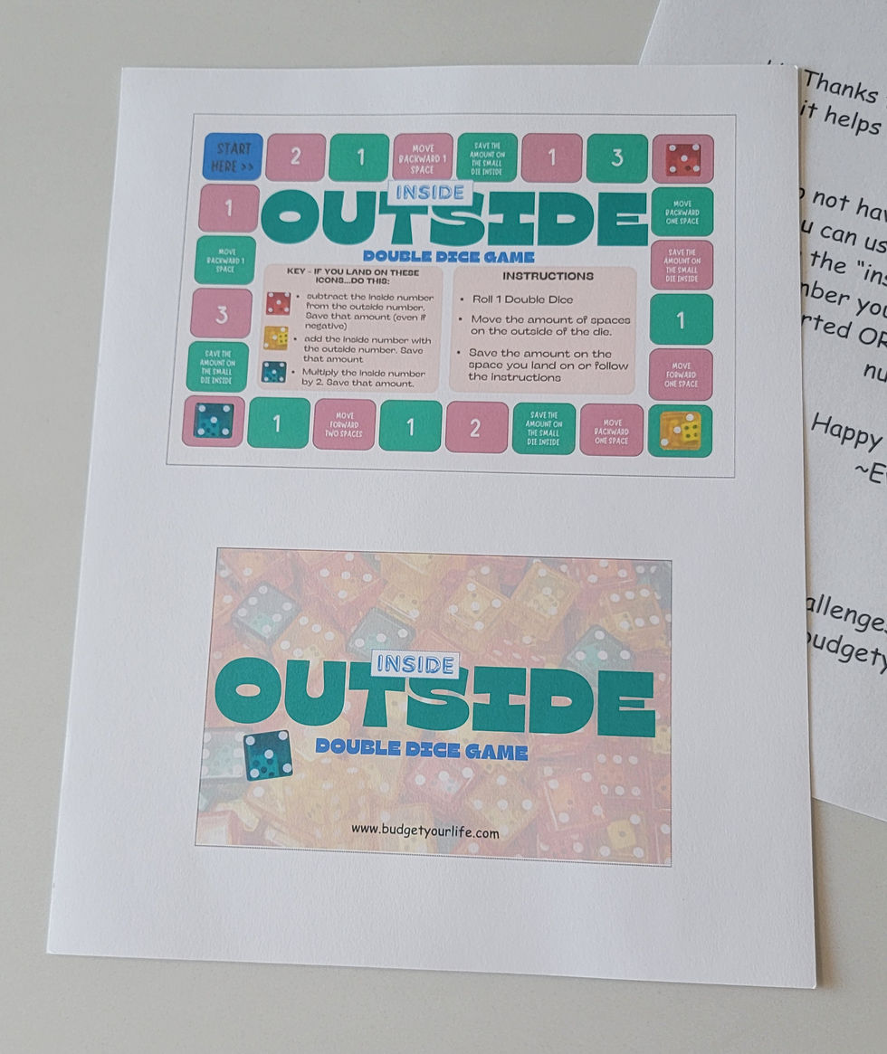 Inside/Outside Double Dice Game