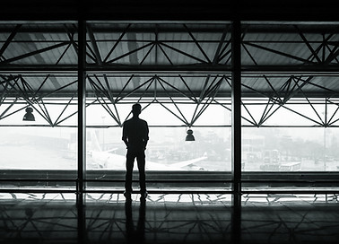 Man overlooking skyline