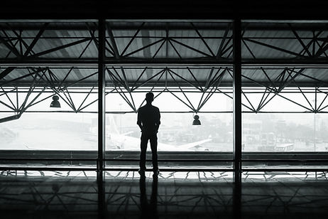 Man overlooking skyline
