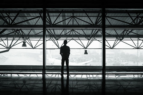 Man overlooking skyline