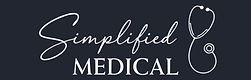 Logo that shows clinic name Simplified Medical with image of stethoscope and phone number, 336-983-6613
