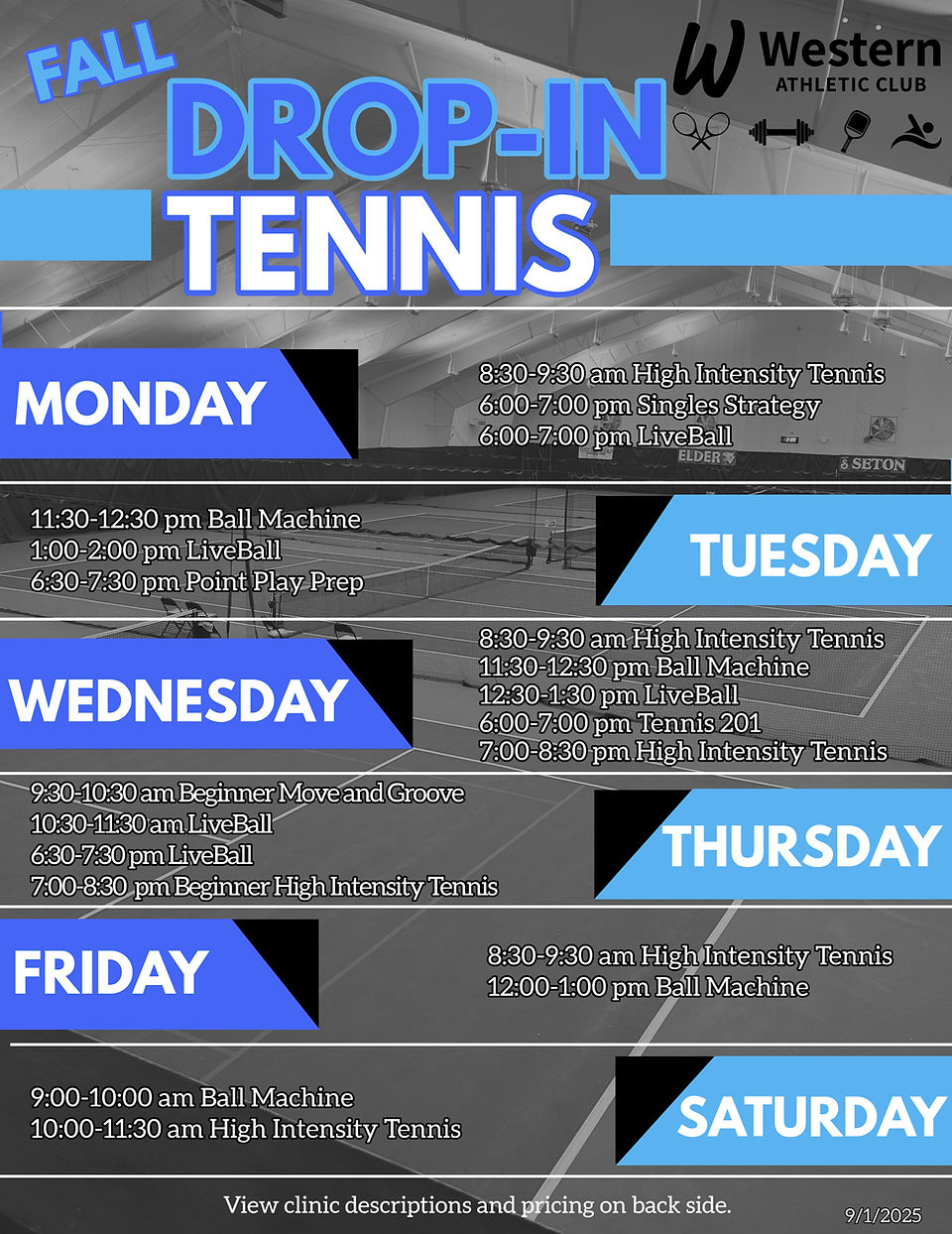 Drop In Tennis flyer