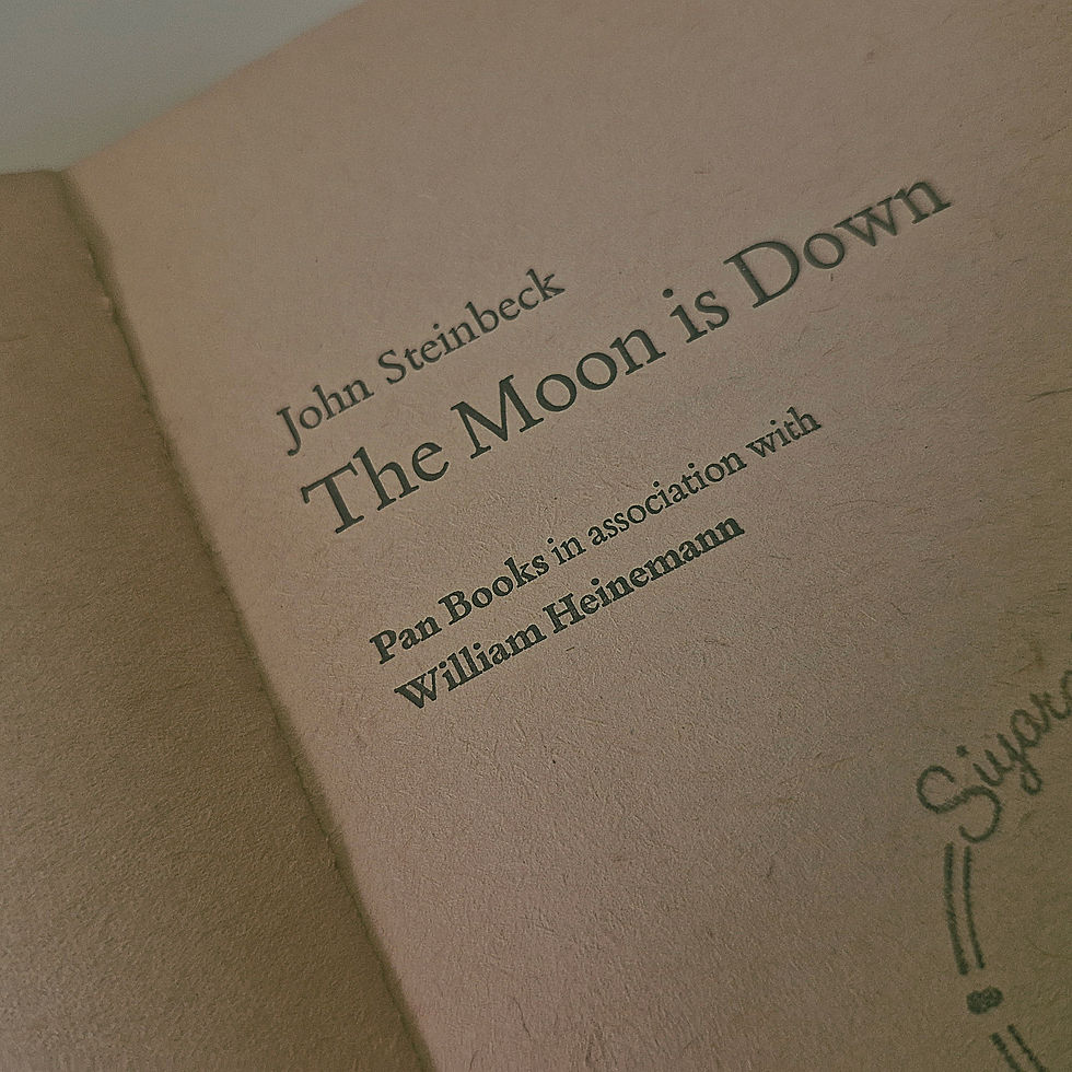 Cover page of a book called The Moon is Down
