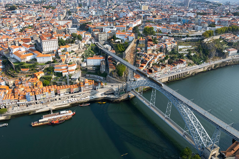 vista aérea da cidade do porto