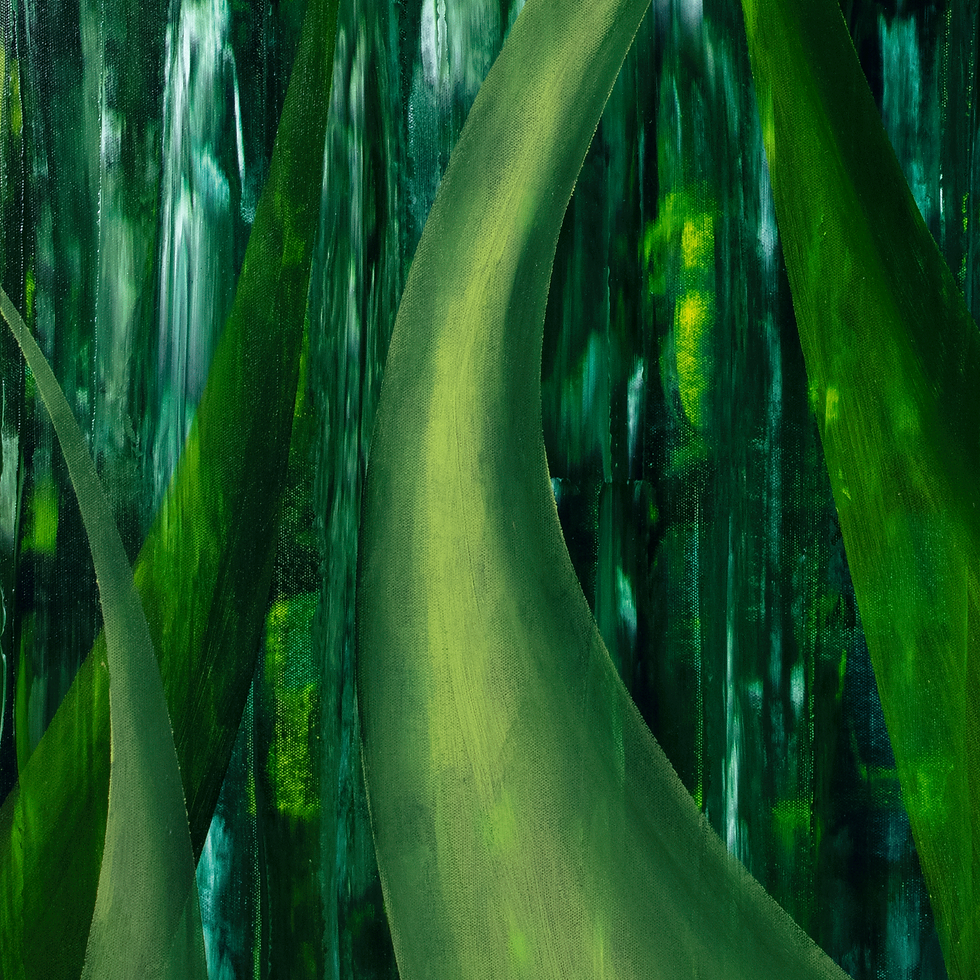 Thumbnail: Dino's in het bos (grote dino's) - (120 x 100 cm)