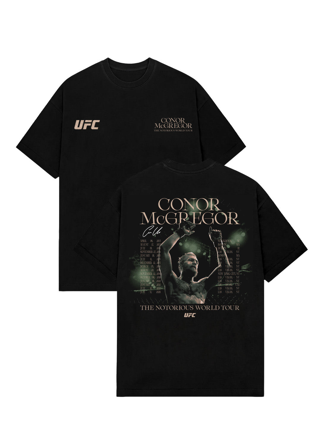 Camiseta UFC Fã Conor McGregor The Notorious World Tour