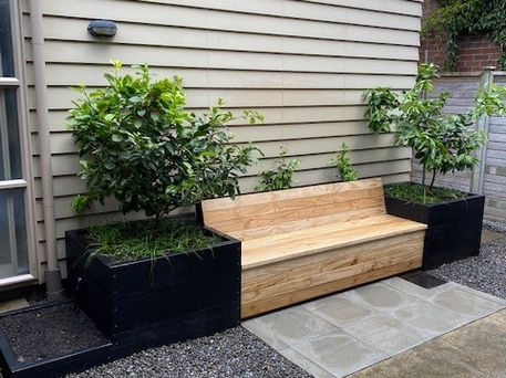 Well constructed seat and planter box