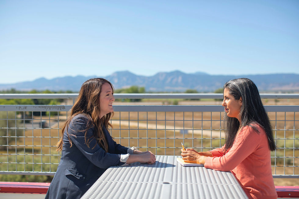 Two women having an open conversation