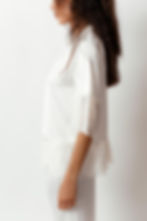 Side view of Lace Ice Whisper Silk Pajama showing lace-trimmed sleeves and hem.