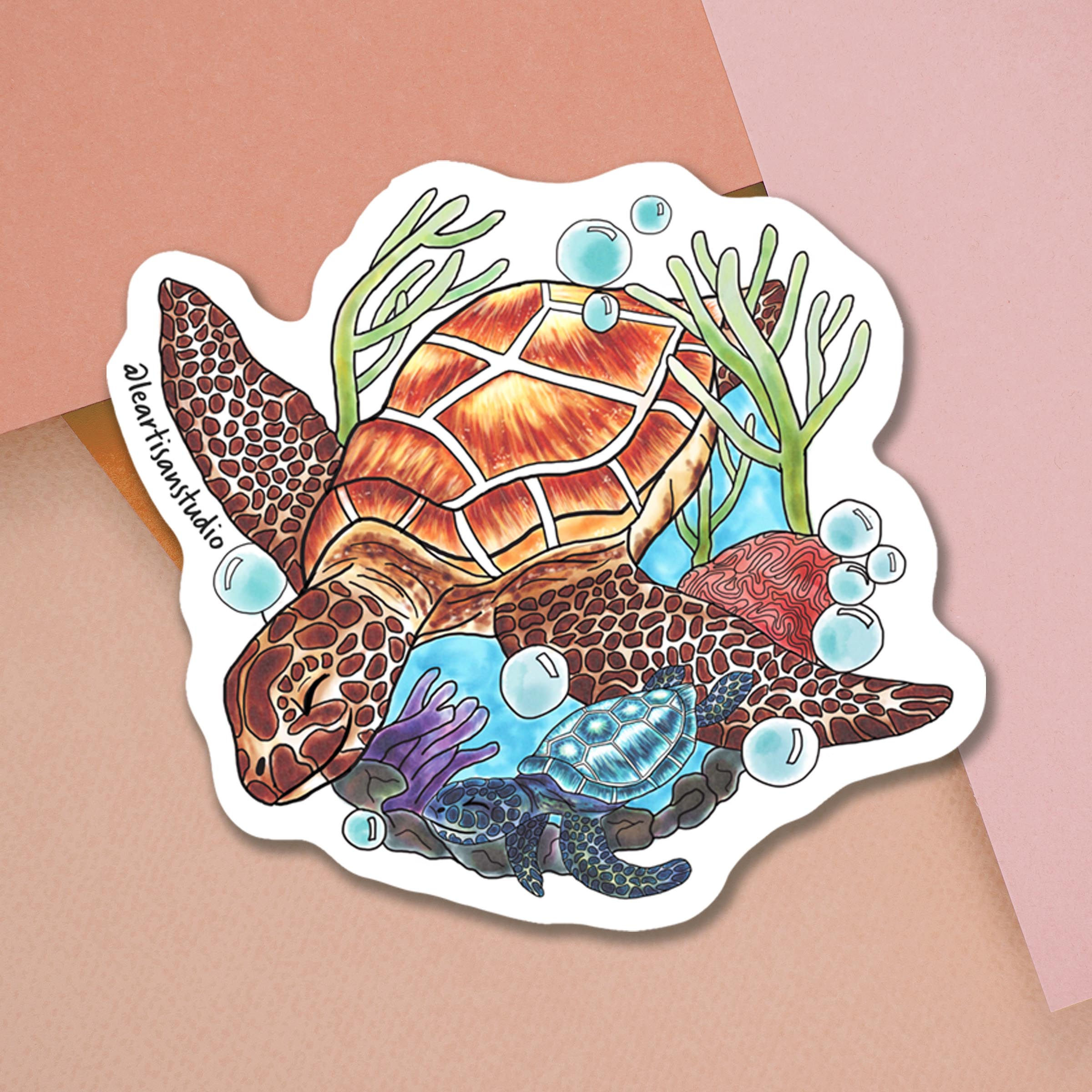 Sea Turtle Family Sticker