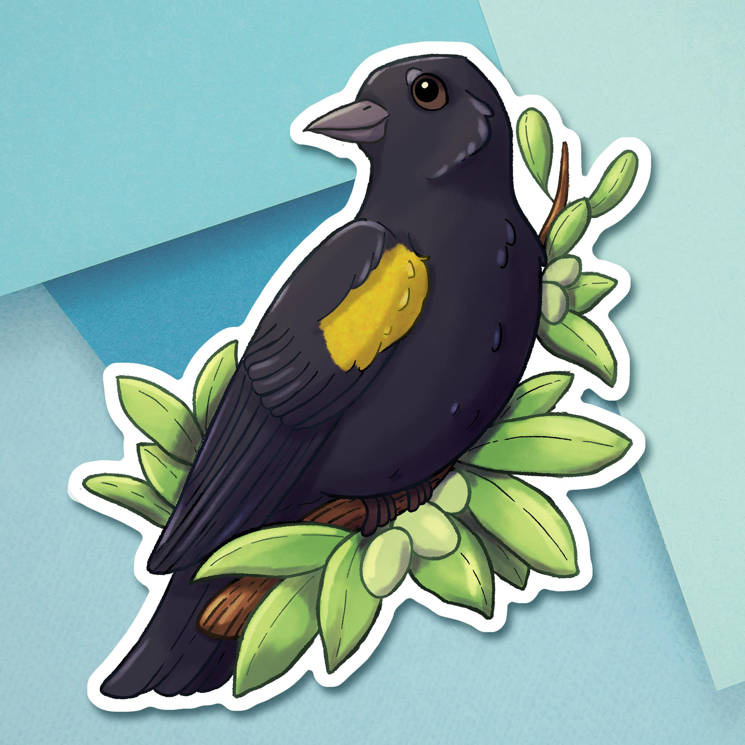Yellow Shouldered Blackbird Sticker