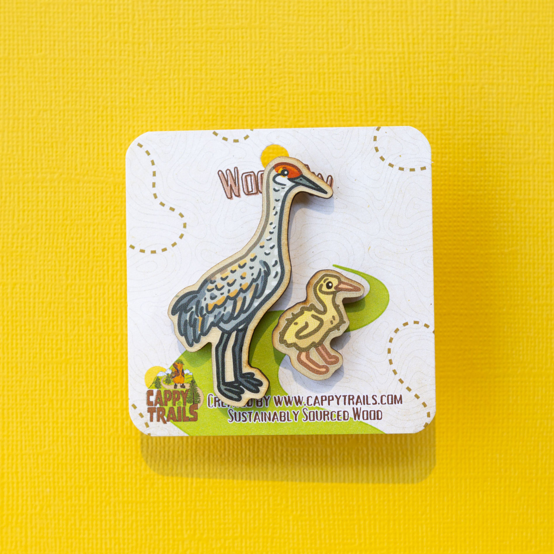 Sandhill Crane & Chick Pins