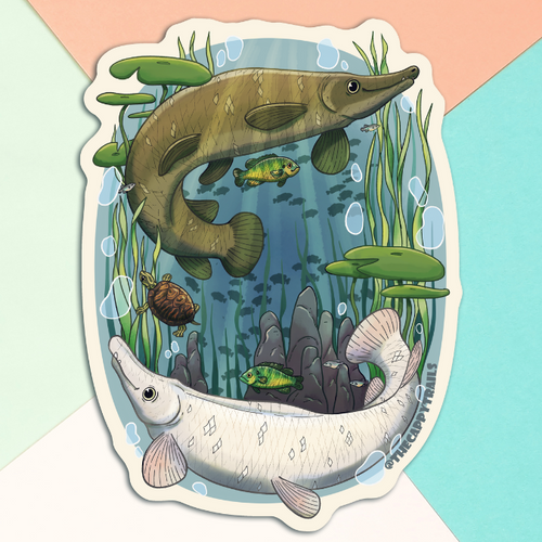 Gar Sticker Alligator Gar Pond Sticker | Cappy Trails