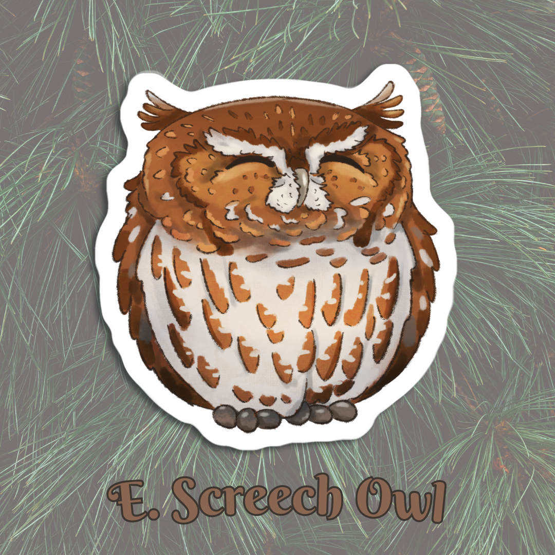 Chonky Screech Owl Sticker