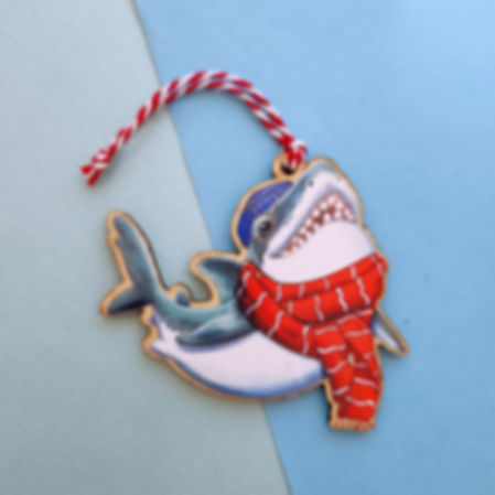 Winter White Shark Ornament