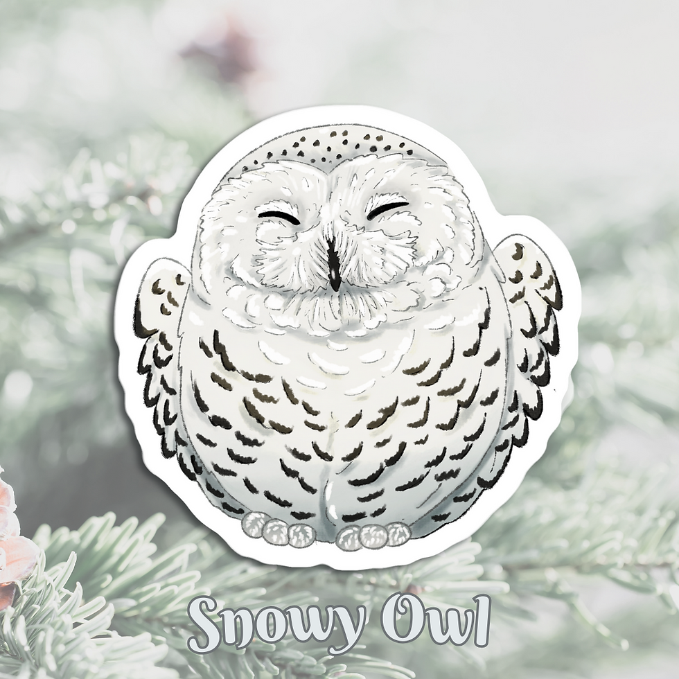 Chonky Snowy Owl Sticker