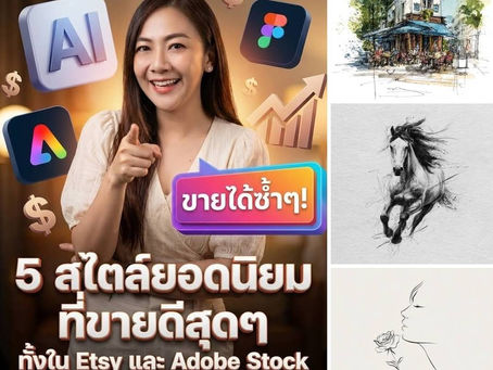 "ภาพวาดเดี่ยวๆ" (Isolated Art / Wall Art) สไตล์งานวาดมือ (Hand-drawn) ที่ตลาดอเมริกาและยุโรปคลั่งไคล้มากๆ ลูกค้ามักจะซื้อไปทำกรอบรูปแต่งบ้าน (Printable Wall Art), ลายสกรีนเสื้อคลูลๆ, หรือทำหน้าป