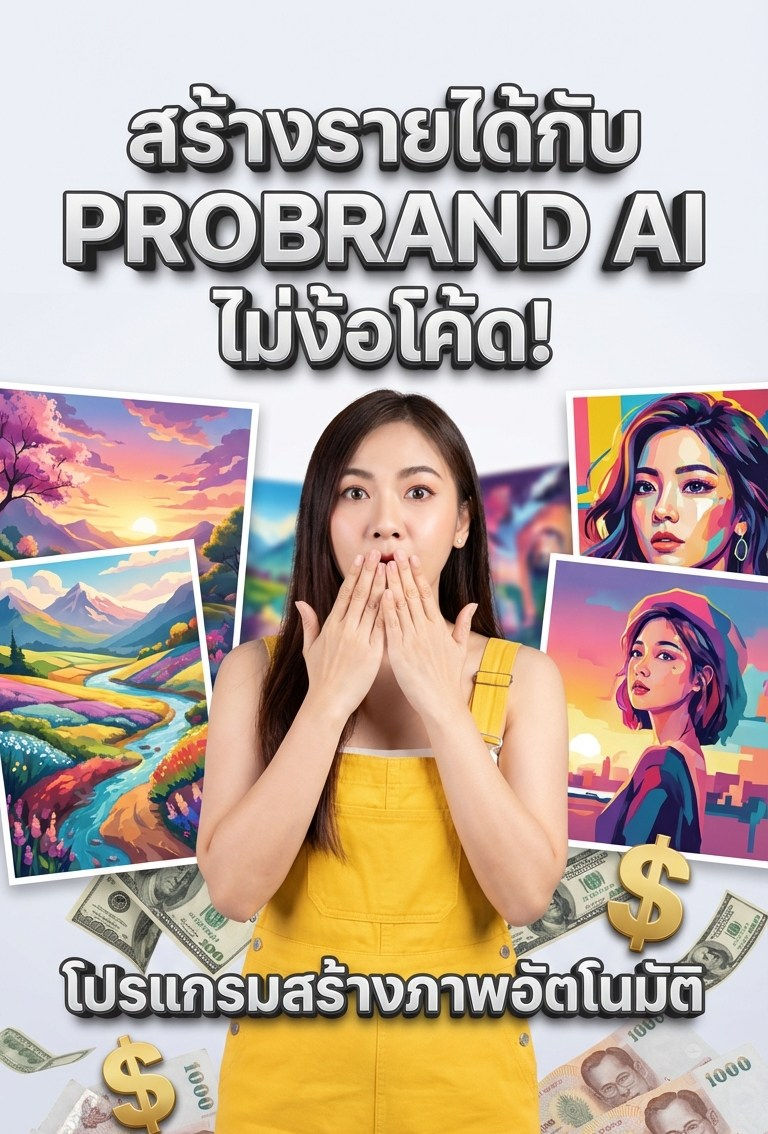 สร้างรายได้จาก PROBRAND AI  ไม่ง้อโค้ด 