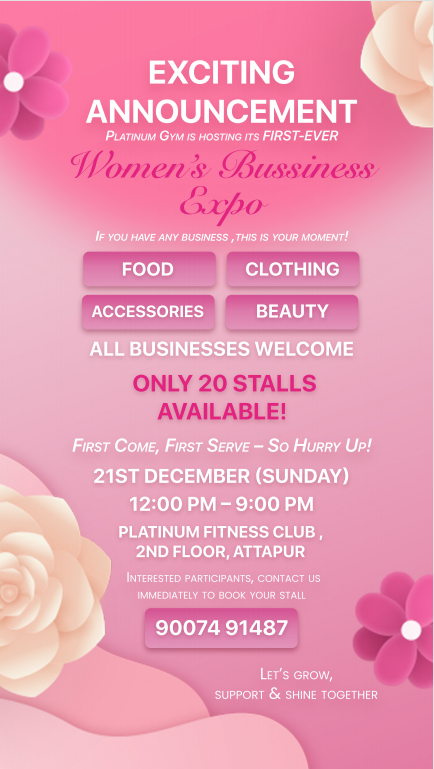 Empowering Women Beyond Fitness – Platinum Fitness Club Announces Its First Women’s Business Expo