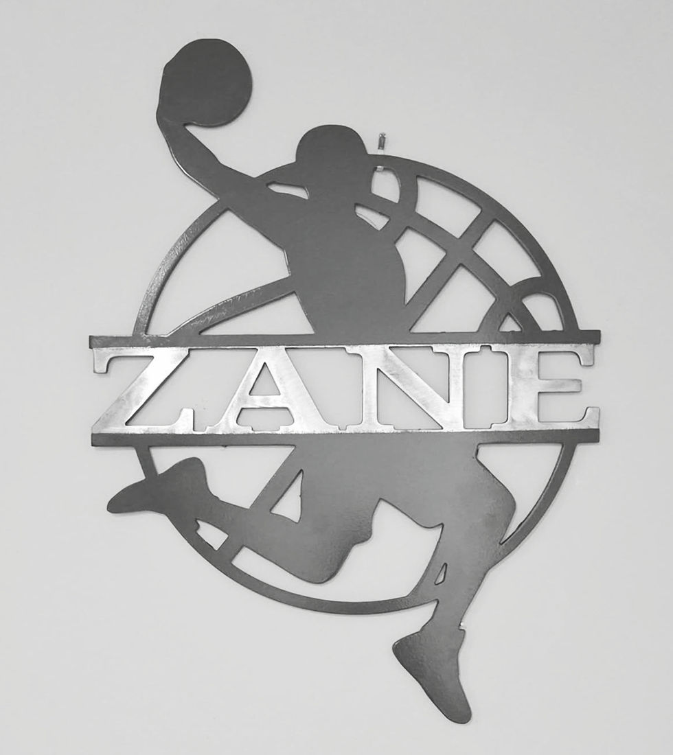 Thumbnail: Metal Personalized Basketball Wall Art