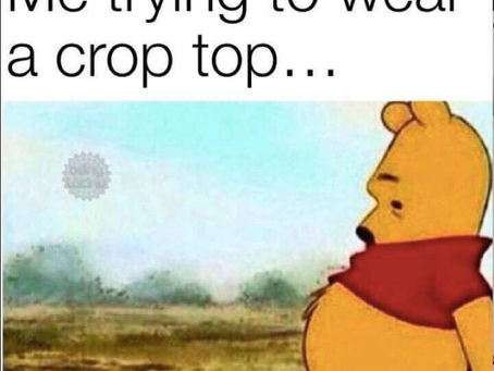 Thank goodness it’s too chilly for crop tops!!?! 😳