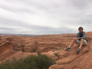 Eric Zeigler Photographer sitting at the Glen Canyon Dam overlook