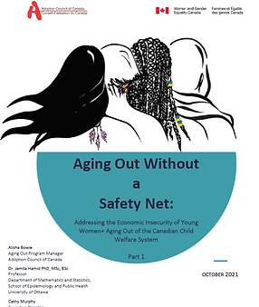 Poster titled ‘Aging Out Without a Safety Net’ addressing challenges faced by youth leaving care