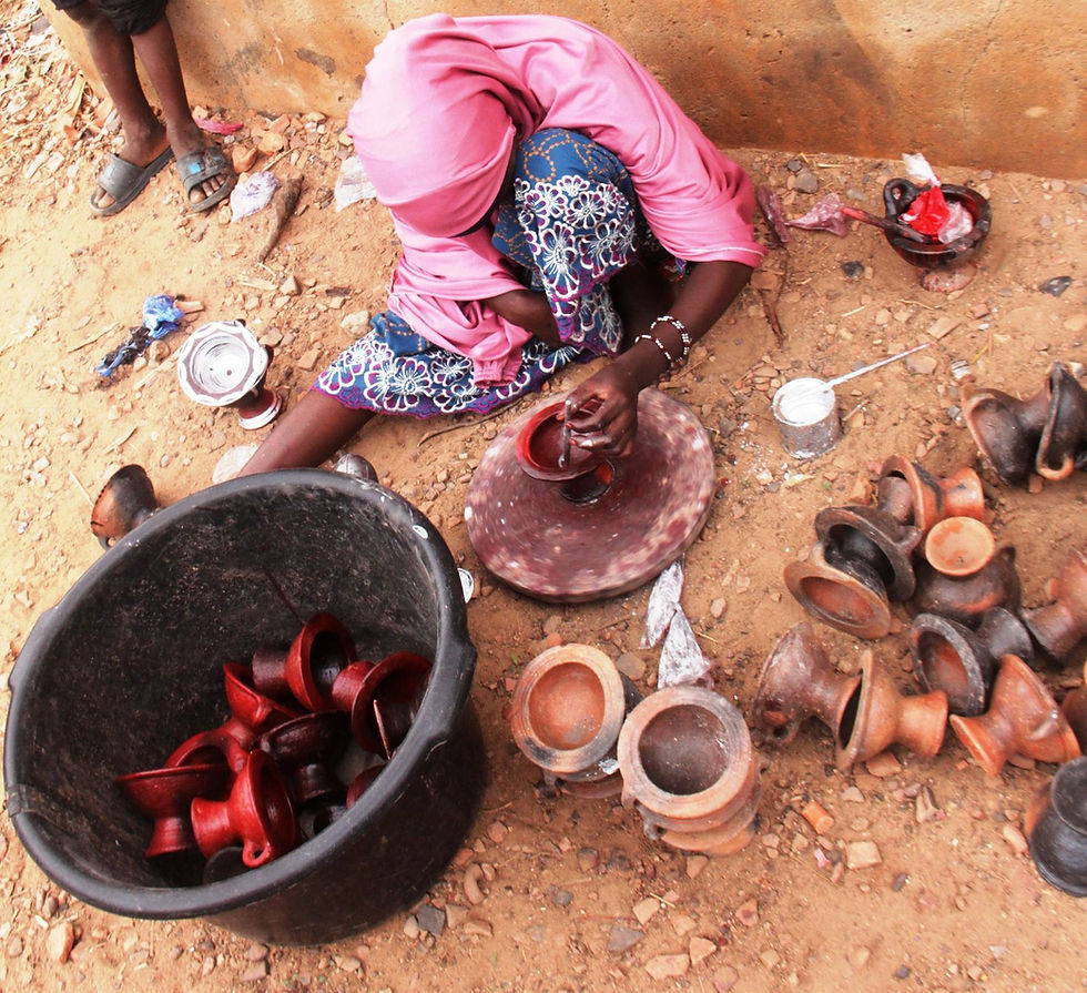 Articles de modelage en argile par des femmes