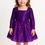 Thumbnail: Purple Full-Sleeve Frock Three Fourth Party Frock with Sequin fabric