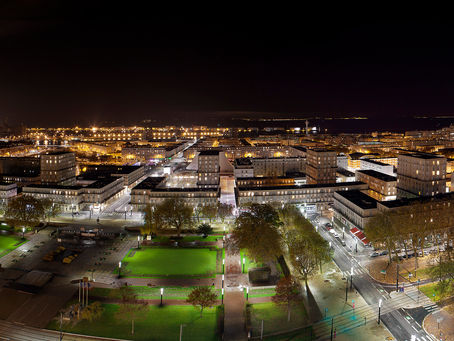 Centre-ville du Havre mis en lumière par l'atelier H.Audibert 