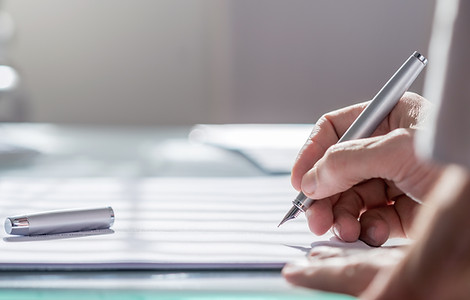 Document with Pen