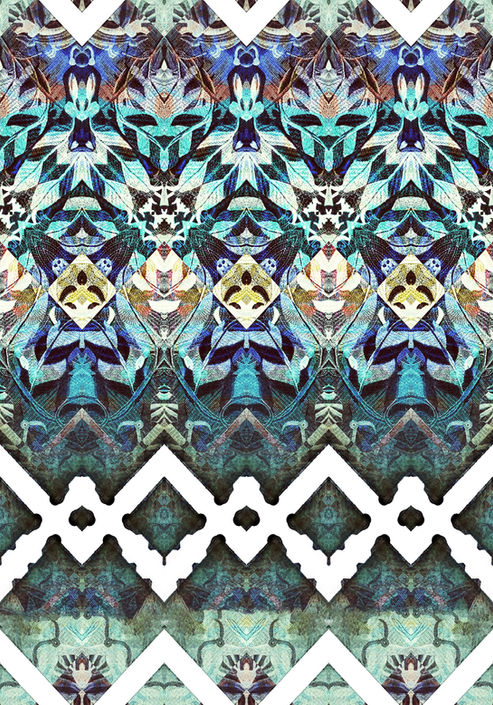 Azure Printed Fabric - 70x100cm