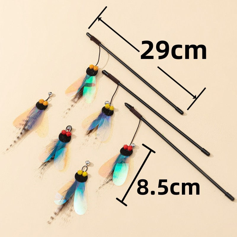 Cat Toys Feather Toy for Cats Teaser Stick Bite Resistant Butterfly Cat Toys Int