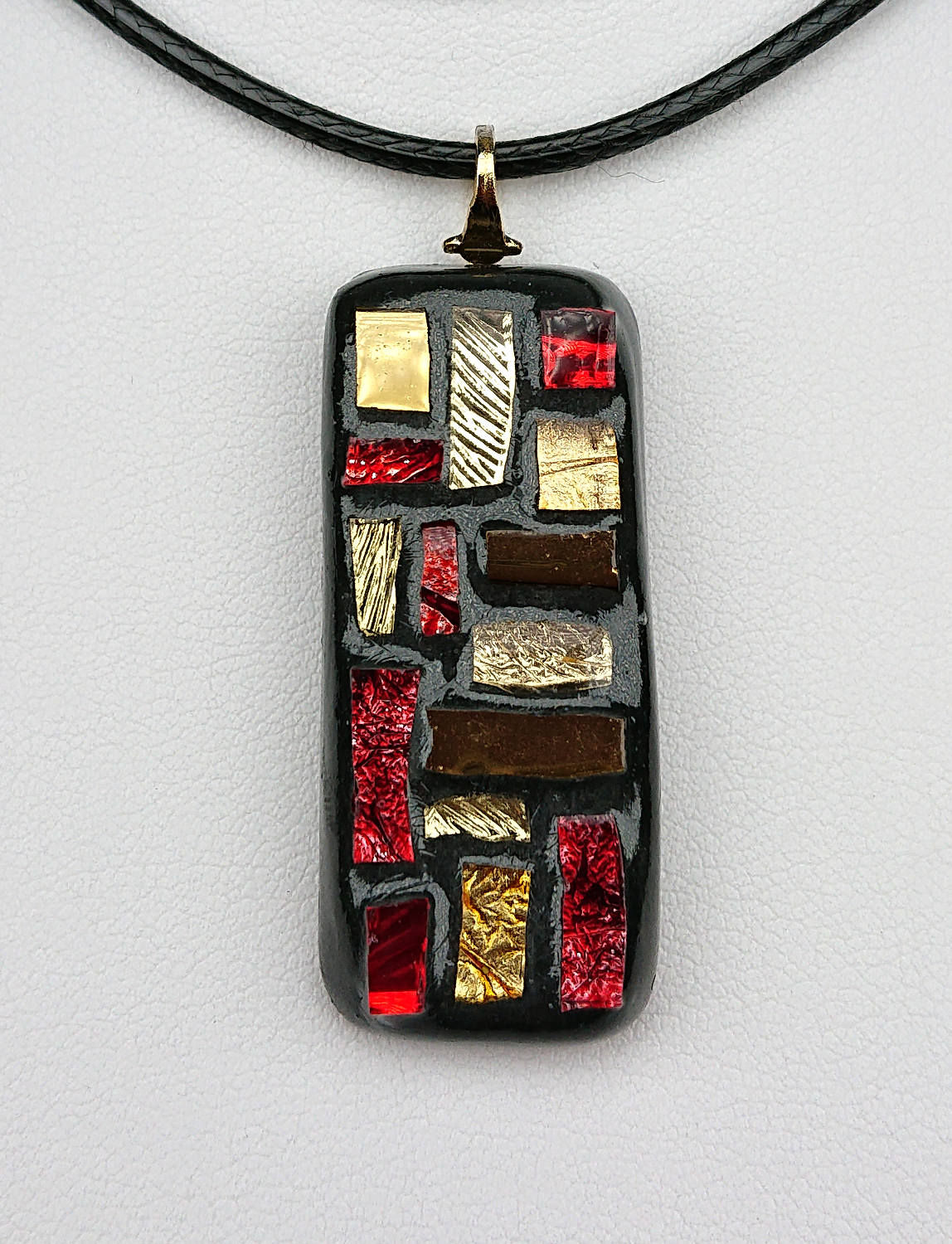 Pendentif Lingot rouge et or