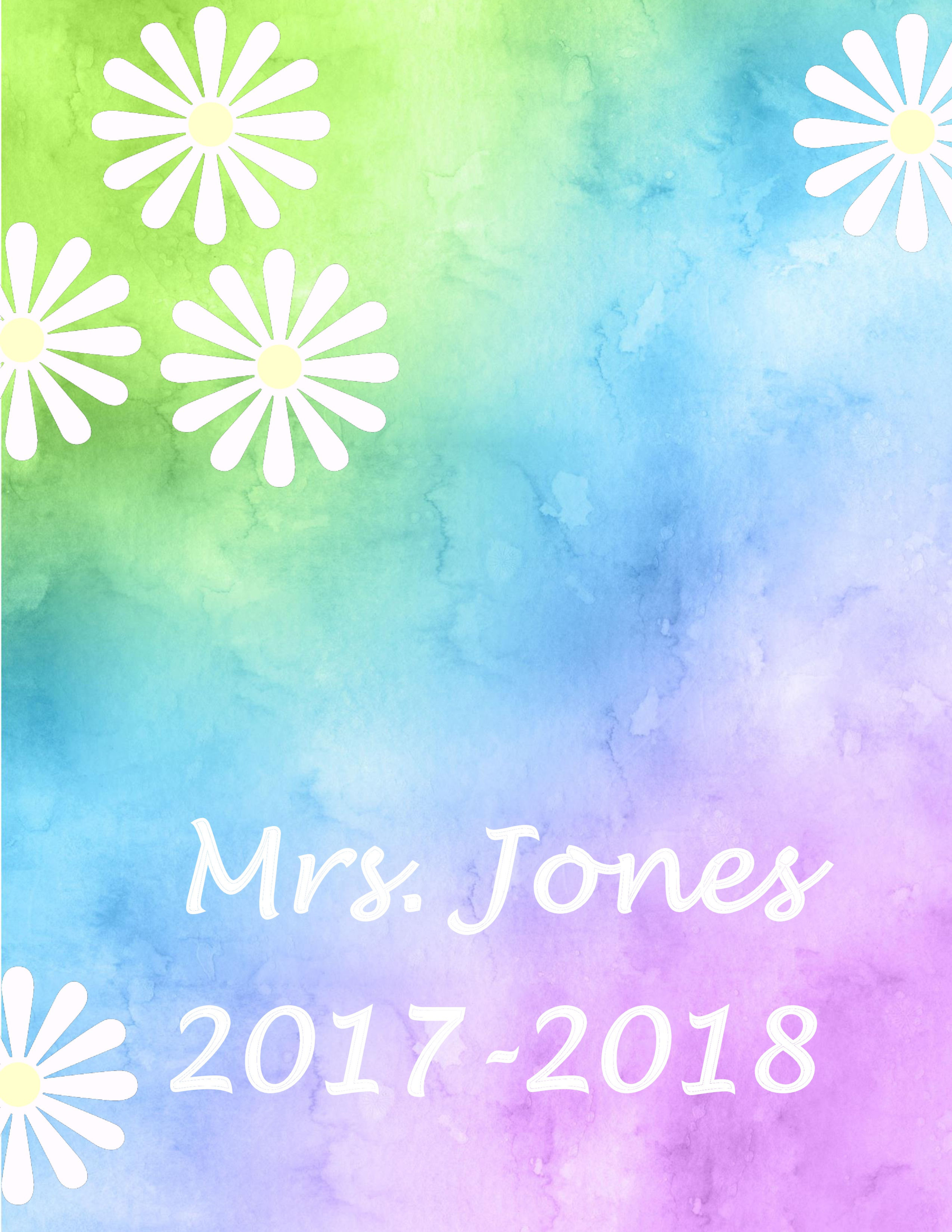 Cool Watercolor Daisies - Full Year