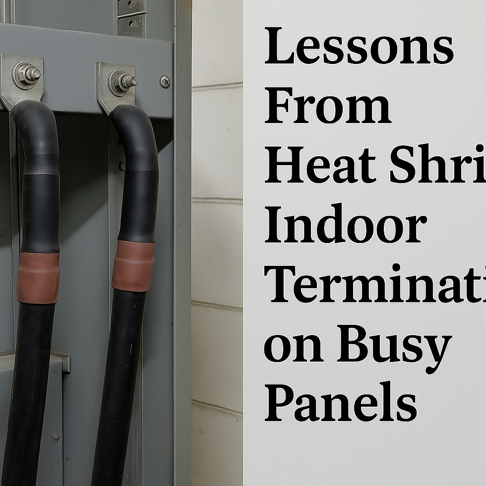 Heat shrink indoor termination installed inside electrical switchgear panel