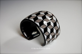 "Escher-ish" Buffalo Horn Bracelet